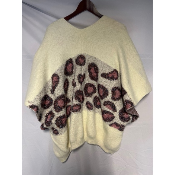 Anthropologie Leopard Print Open Front Sweater - Cream and Pink - Picture 4 of 4
